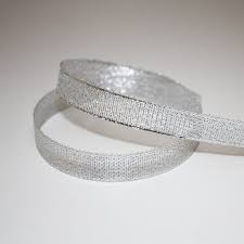 12mm Glitter Ribbon 30 Mtr Roll Silver - Click Image to Close